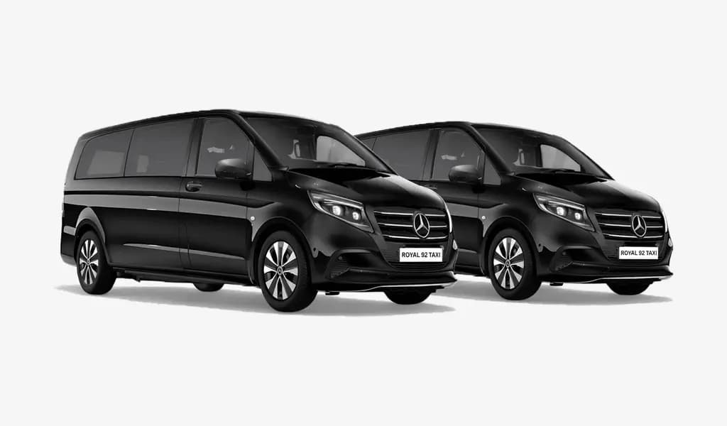 2 Vans (Großraumtaxi) – Cab Salzburg Fahrzeug für Bis zu 16 Personen • 16 Gepäckstücke