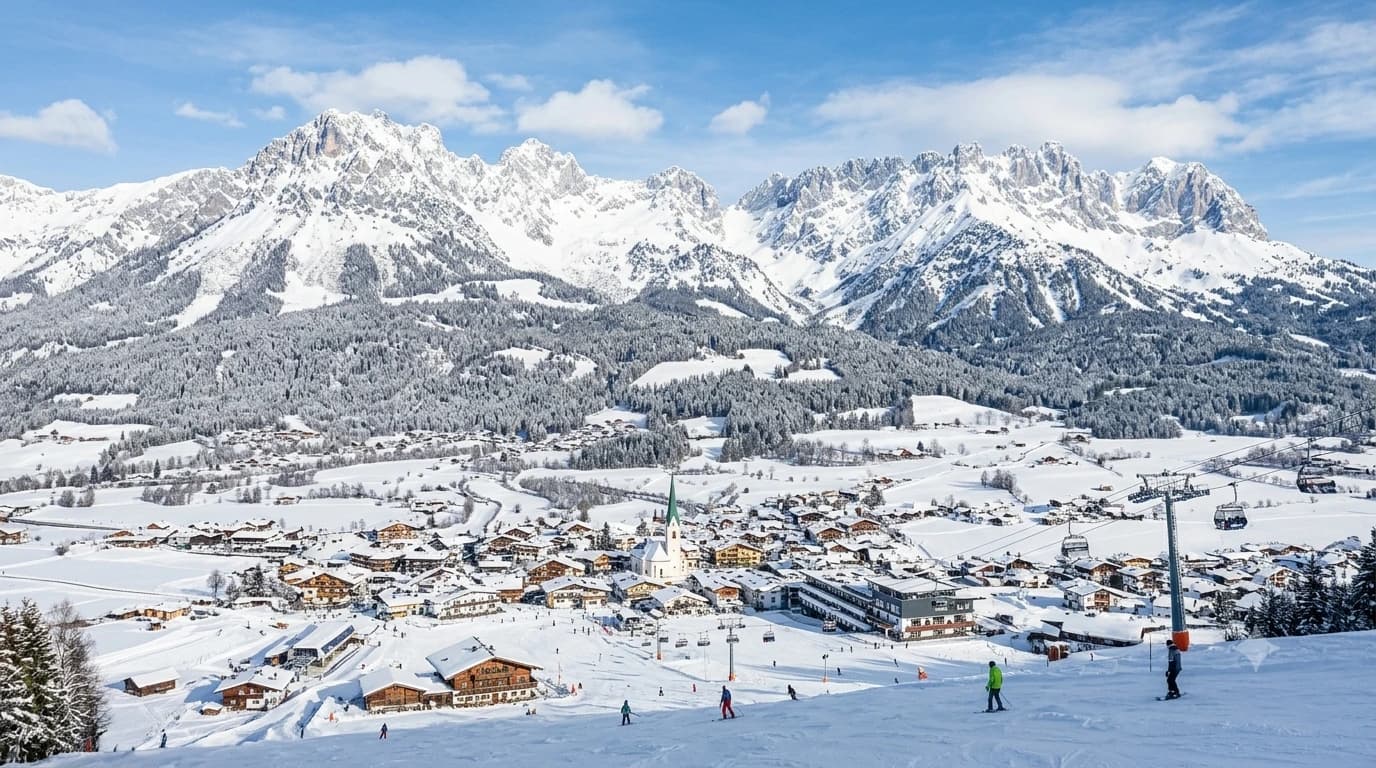 Ellmau village beneath the Wilder Kaiser mountains